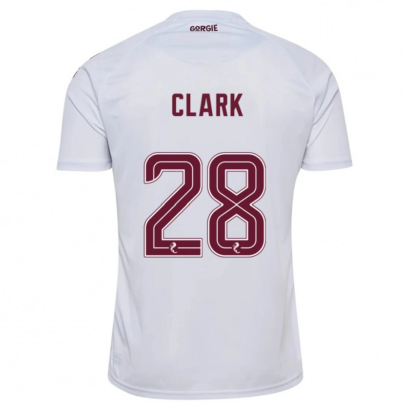 Danxen Donna Maglia Zander Clark #28 Bianco Bordeaux Kit Gara Away 2025/26 Maglietta