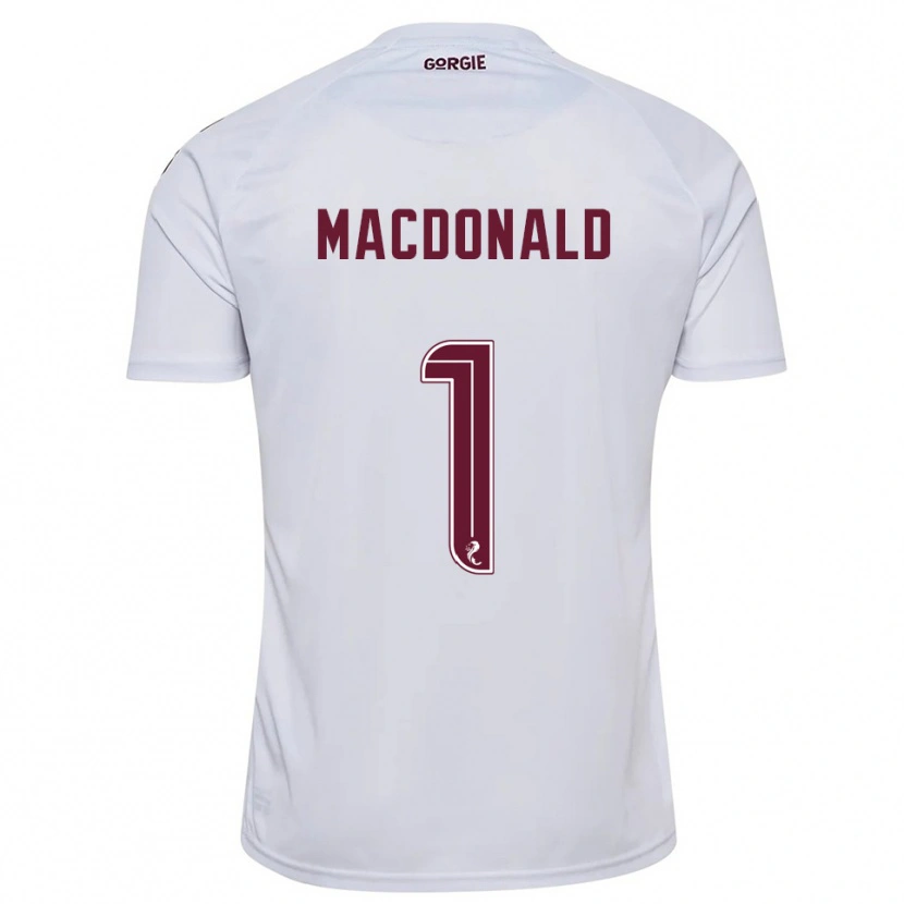 Danxen Donna Maglia Jamie Macdonald #1 Bianco Bordeaux Kit Gara Away 2025/26 Maglietta