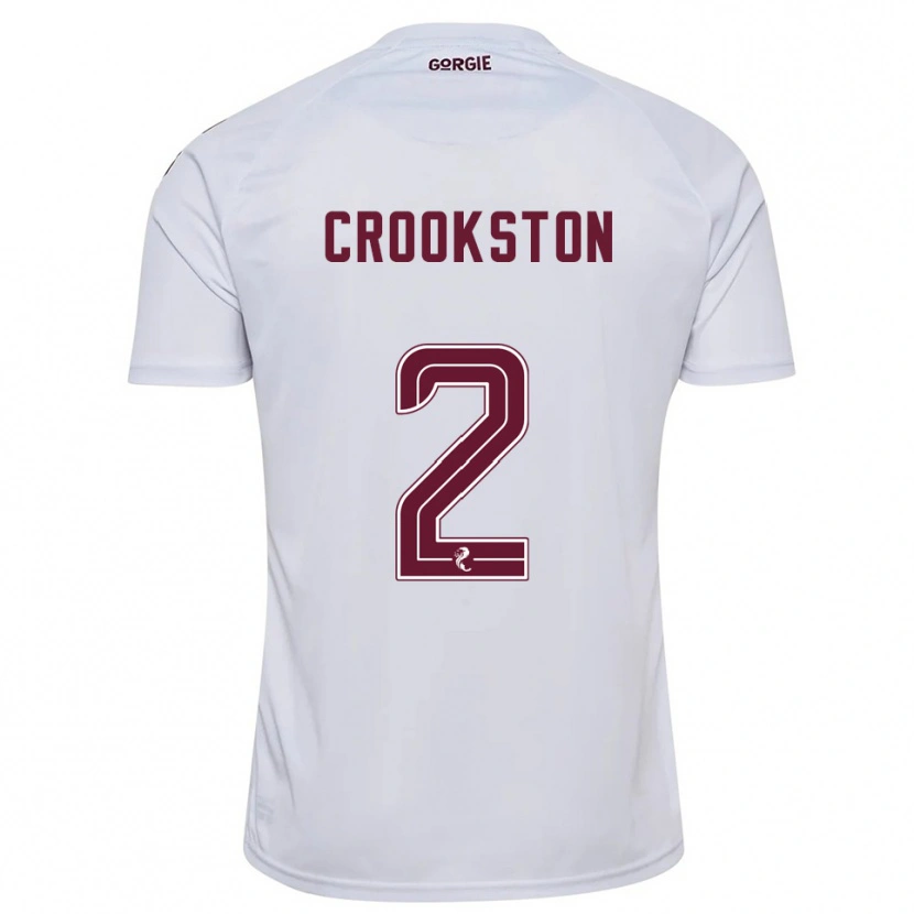 Danxen Donna Maglia Gregor Crookston #2 Bianco Bordeaux Kit Gara Away 2025/26 Maglietta