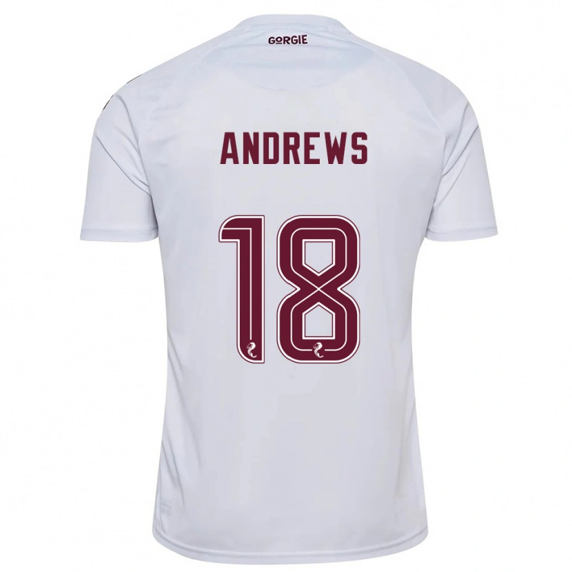 Danxen Donna Maglia Joely Andrews #18 Bianco Bordeaux Kit Gara Away 2025/26 Maglietta