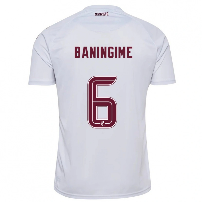 Danxen Donna Maglia Beni Baningime #6 Bianco Bordeaux Kit Gara Away 2025/26 Maglietta