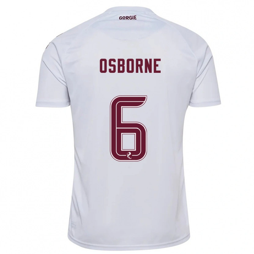 Danxen Donna Maglia Alfie Osborne #6 Bianco Bordeaux Kit Gara Away 2025/26 Maglietta