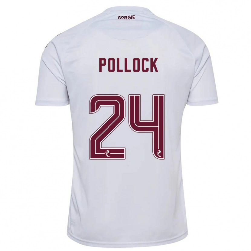 Danxen Donna Maglia Finlay Pollock #24 Bianco Bordeaux Kit Gara Away 2025/26 Maglietta