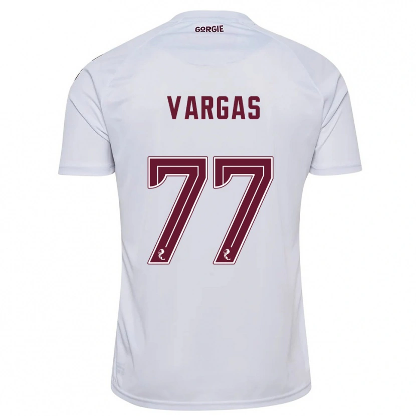 Danxen Donna Maglia Kenneth Vargas #77 Bianco Bordeaux Kit Gara Away 2025/26 Maglietta