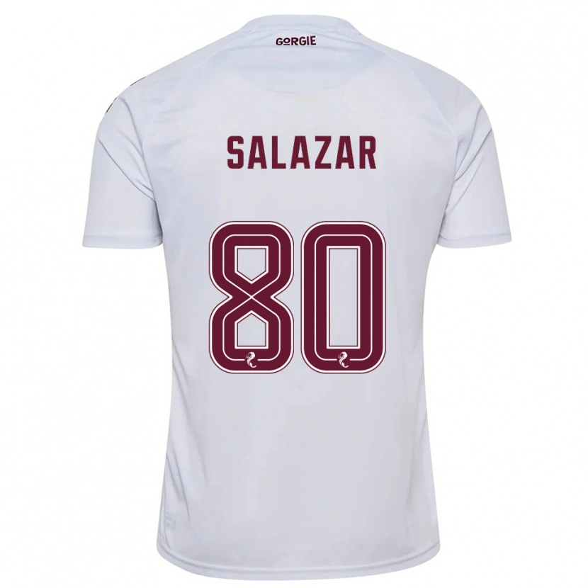 Danxen Donna Maglia Andrés Salazar #80 Bianco Bordeaux Kit Gara Away 2025/26 Maglietta