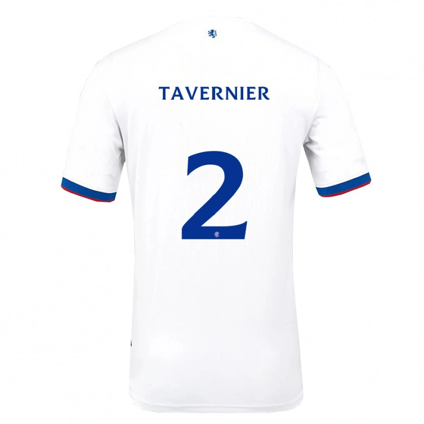 Danxen Donna Maglia James Tavernier #2 Bianco Rosso Blu Kit Gara Away 2025/26 Maglietta