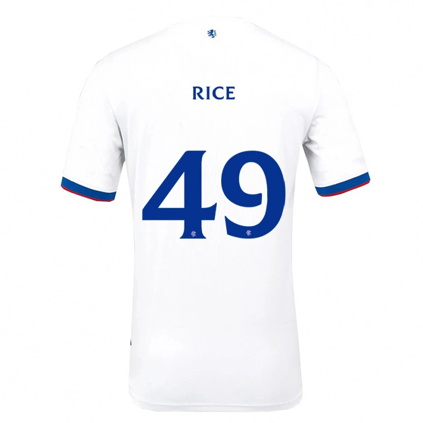 Danxen Donna Maglia Bailey Rice #49 Bianco Rosso Blu Kit Gara Away 2025/26 Maglietta