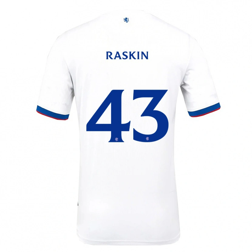 Danxen Donna Maglia Nicolas Raskin #43 Bianco Rosso Blu Kit Gara Away 2025/26 Maglietta