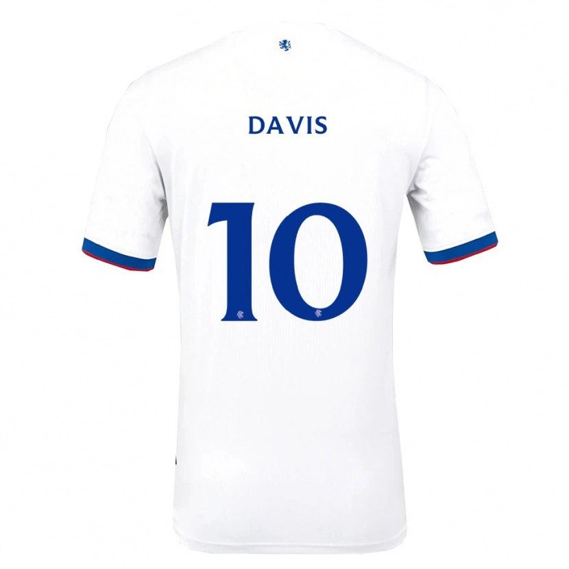 Danxen Donna Maglia Steven Davis #10 Bianco Rosso Blu Kit Gara Away 2025/26 Maglietta