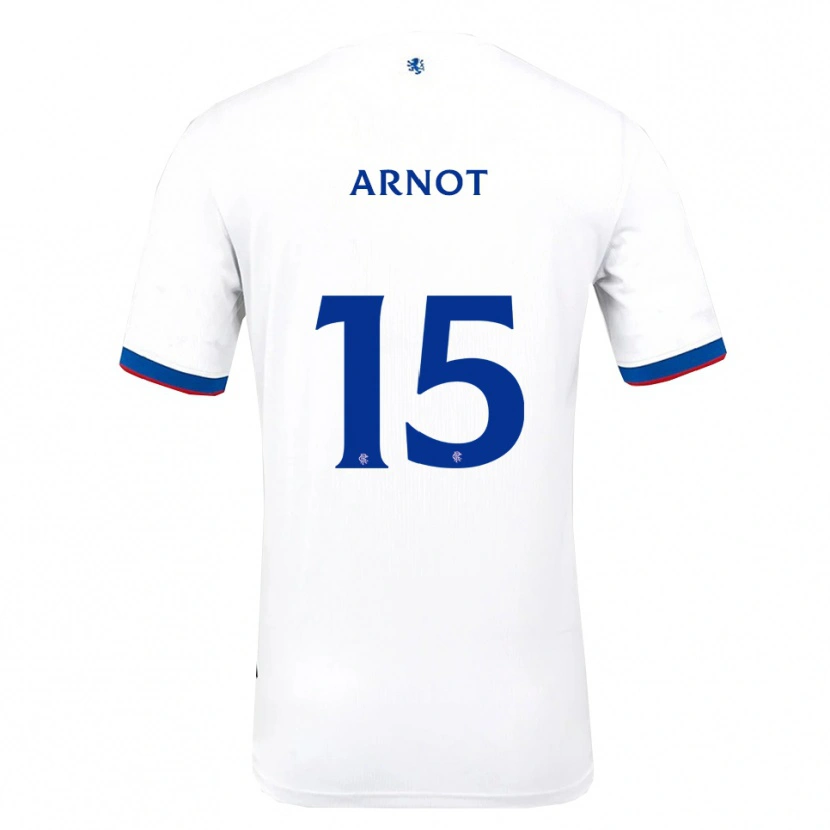Danxen Donna Maglia Lizzie Arnot #15 Bianco Rosso Blu Kit Gara Away 2025/26 Maglietta