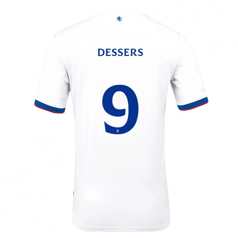 Danxen Donna Maglia Cyriel Dessers #9 Bianco Rosso Blu Kit Gara Away 2025/26 Maglietta