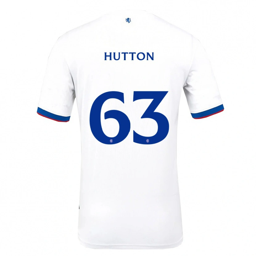 Danxen Donna Maglia Zander Hutton #63 Bianco Rosso Blu Kit Gara Away 2025/26 Maglietta