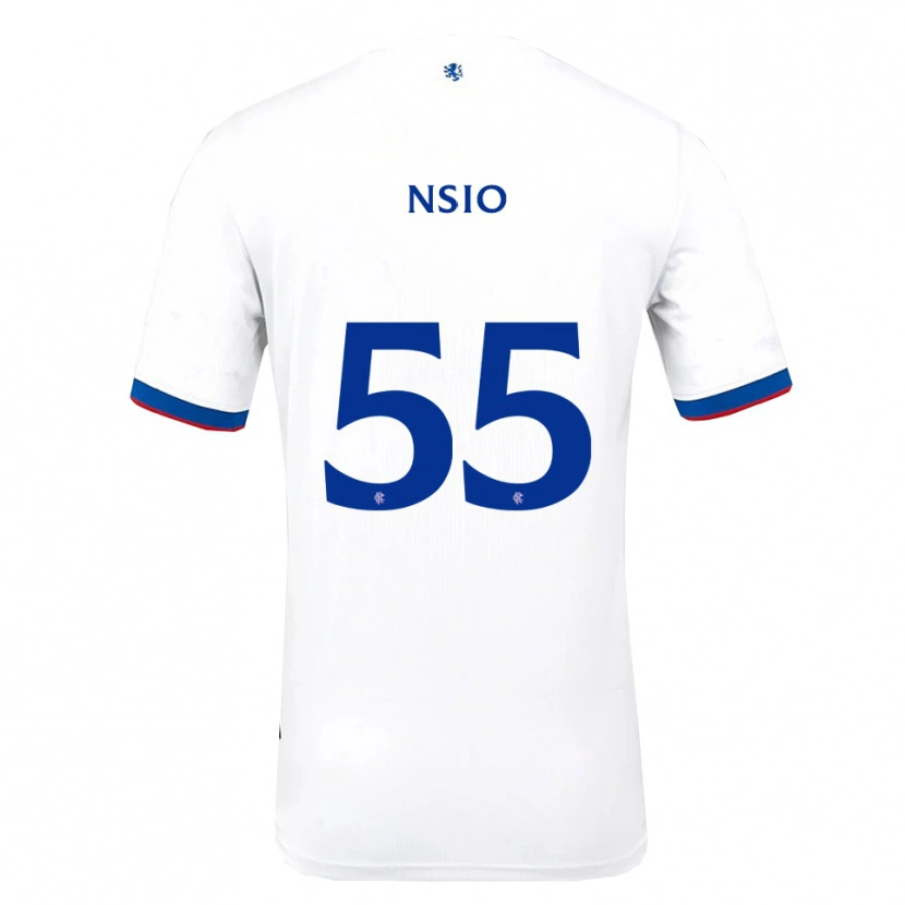 Danxen Donna Maglia Paul Nsio #55 Bianco Rosso Blu Kit Gara Away 2025/26 Maglietta