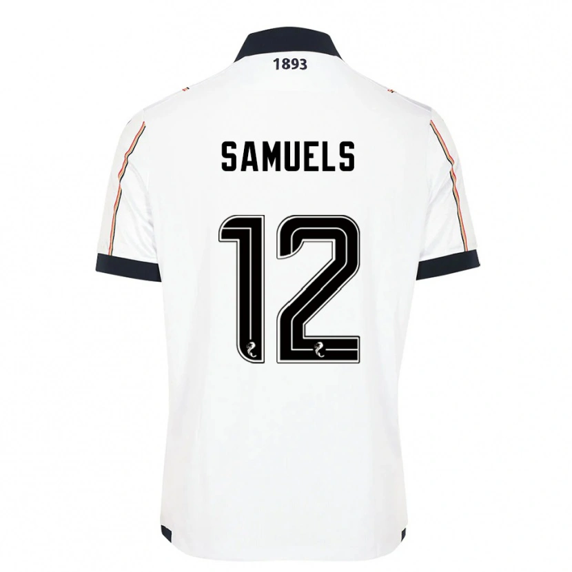 Danxen Donna Maglia Imari Samuels #12 Bianco Blu Navy Rosso Kit Gara Away 2025/26 Maglietta
