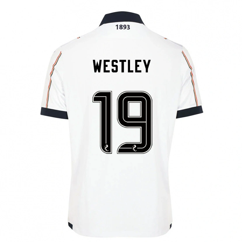 Danxen Donna Maglia Joe Westley #19 Bianco Blu Navy Rosso Kit Gara Away 2025/26 Maglietta