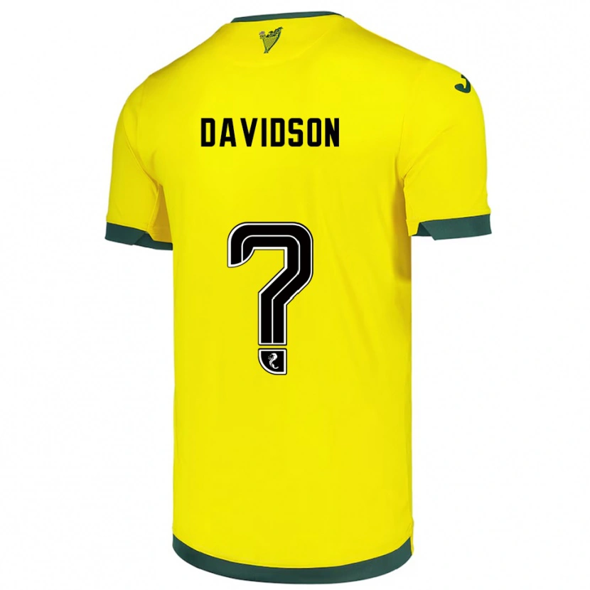 Danxen Donna Maglia Luke Davidson #0 Giallo Verde Kit Gara Away 2025/26 Maglietta