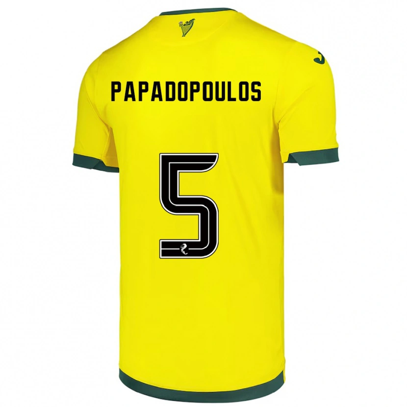 Danxen Donna Maglia Stacey Papadopoulos #5 Giallo Verde Kit Gara Away 2025/26 Maglietta