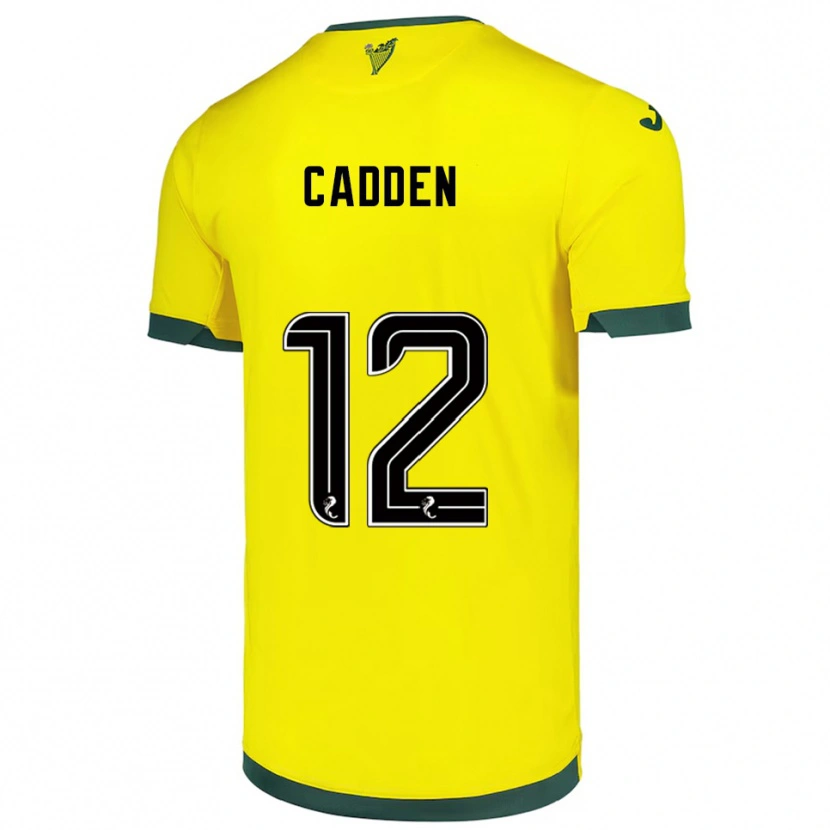 Danxen Donna Maglia Chris Cadden #12 Giallo Verde Kit Gara Away 2025/26 Maglietta