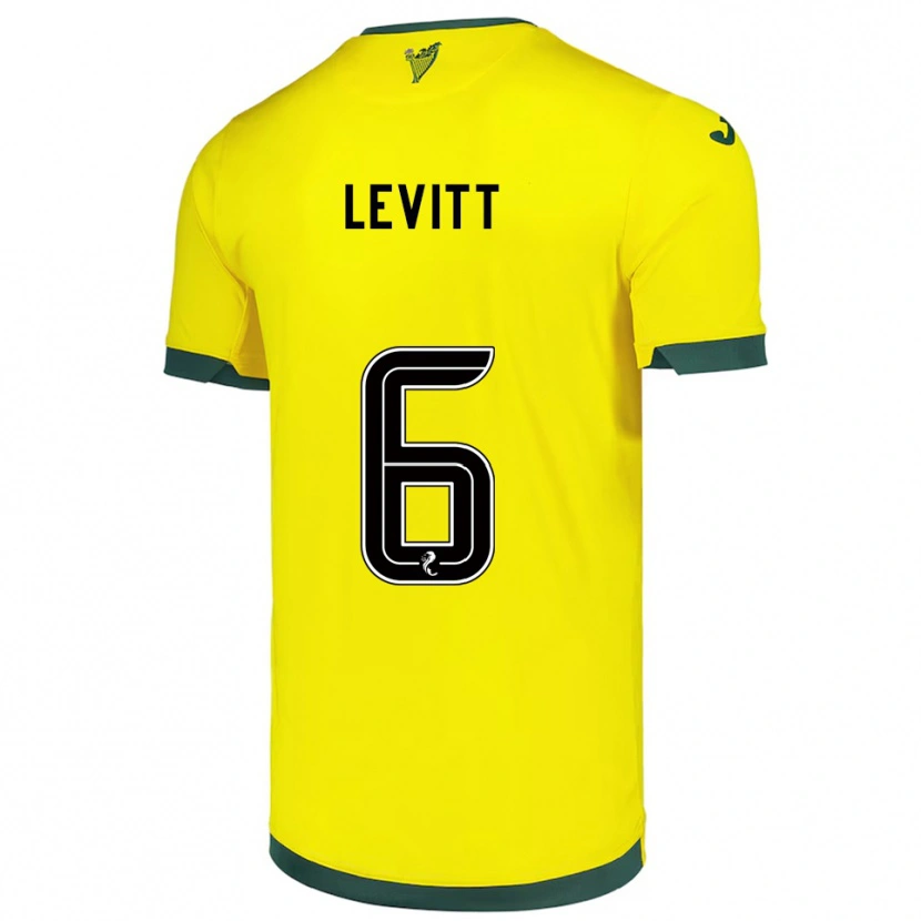 Danxen Donna Maglia Dylan Levitt #6 Giallo Verde Kit Gara Away 2025/26 Maglietta