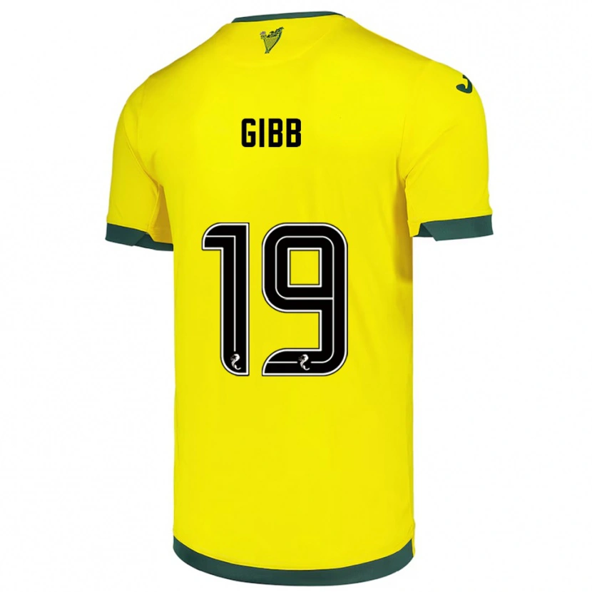 Danxen Donna Maglia Caley Gibb #19 Giallo Verde Kit Gara Away 2025/26 Maglietta