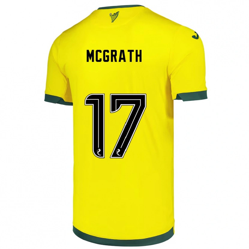 Danxen Donna Maglia Jamie Mcgrath #17 Giallo Verde Kit Gara Away 2025/26 Maglietta