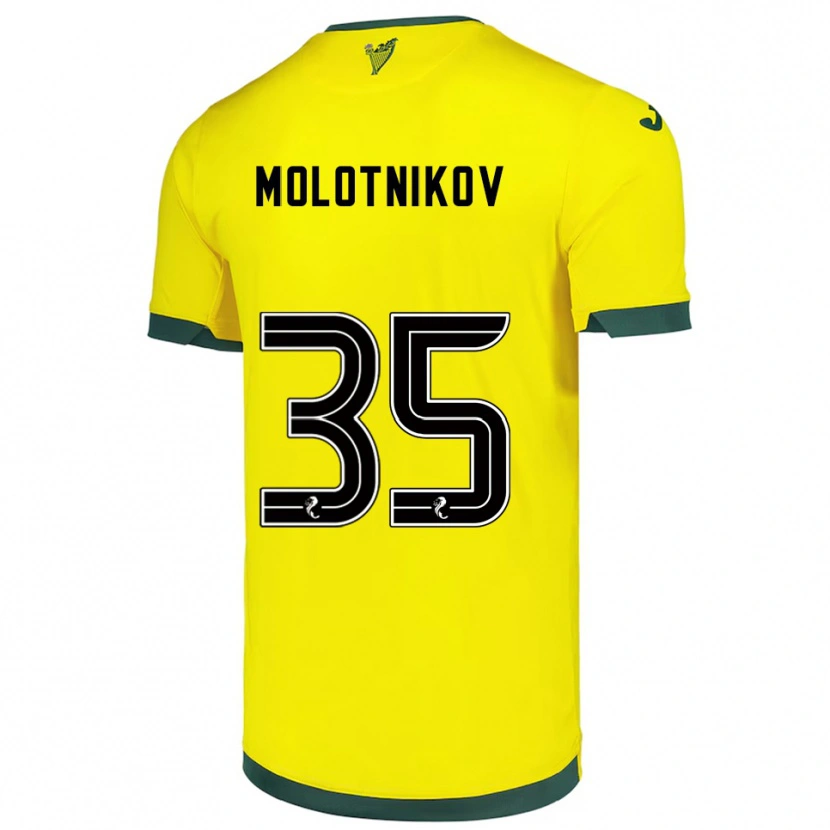 Danxen Donna Maglia Rudi Molotnikov #35 Giallo Verde Kit Gara Away 2025/26 Maglietta
