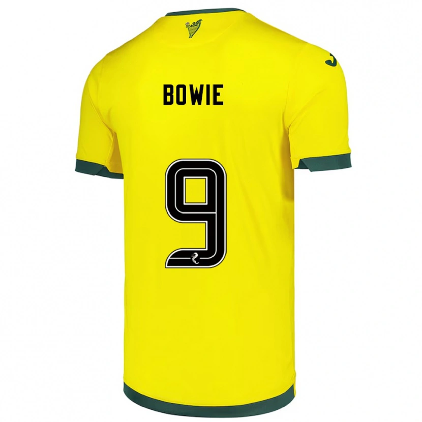 Danxen Donna Maglia Kieron Bowie #9 Giallo Verde Kit Gara Away 2025/26 Maglietta