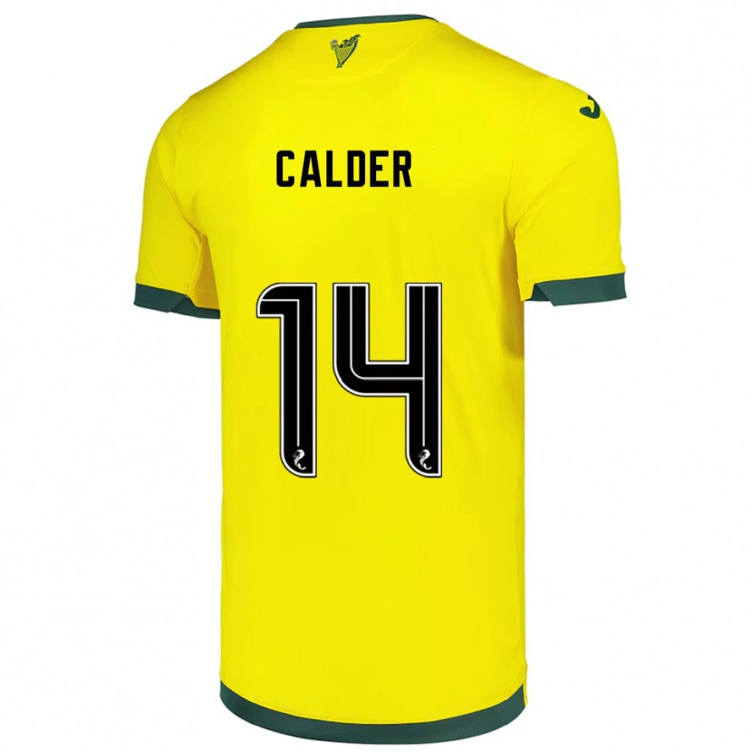 Danxen Donna Maglia Owen Calder #14 Giallo Verde Kit Gara Away 2025/26 Maglietta