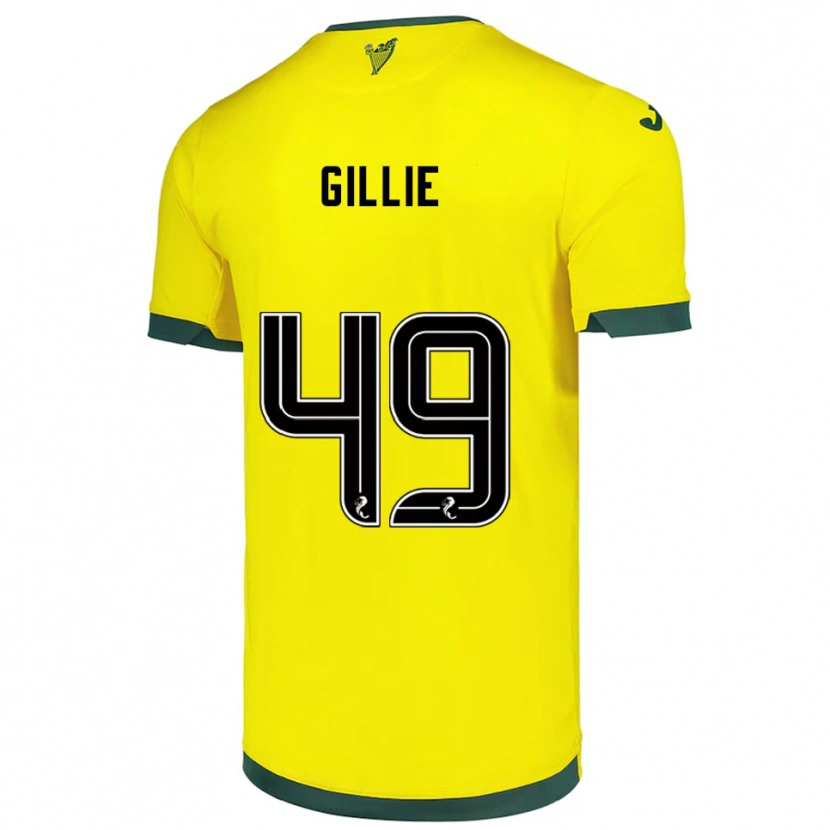 Danxen Donna Maglia Lewis Gillie #49 Giallo Verde Kit Gara Away 2025/26 Maglietta