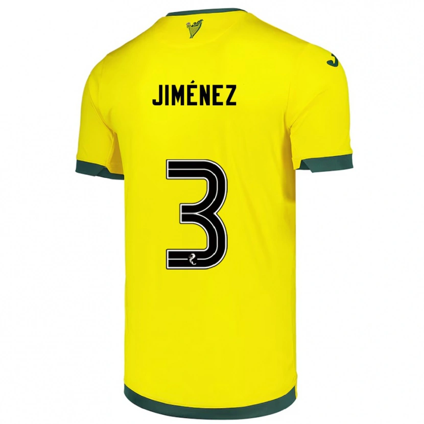 Danxen Donna Maglia Logan Jiménez #3 Giallo Verde Kit Gara Away 2025/26 Maglietta