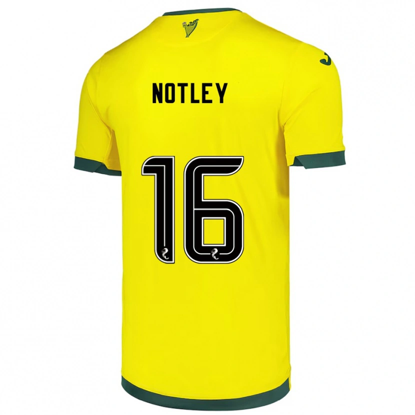 Danxen Donna Maglia Ellis Notley #16 Giallo Verde Kit Gara Away 2025/26 Maglietta
