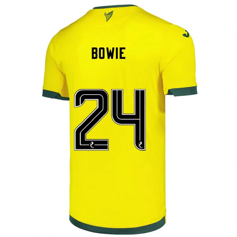 Danxen Donna Maglia Tegan Bowie #24 Giallo Verde Kit Gara Away 2025/26 Maglietta