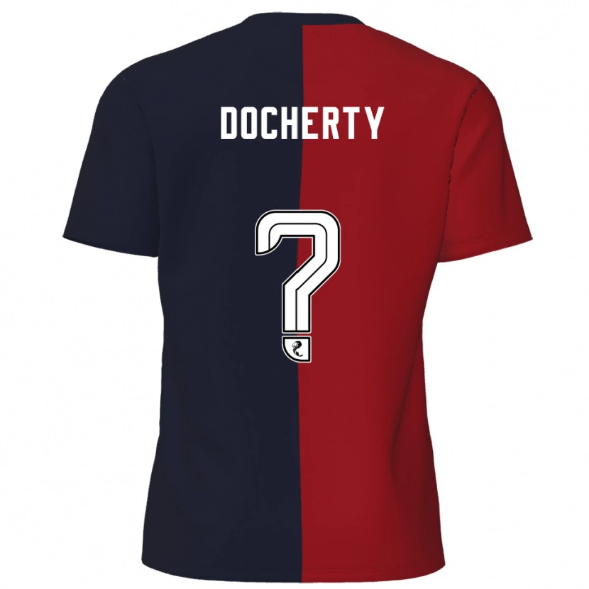 Danxen Donna Maglia Clare Docherty #0 Rosso Blu Navy Kit Gara Away 2025/26 Maglietta