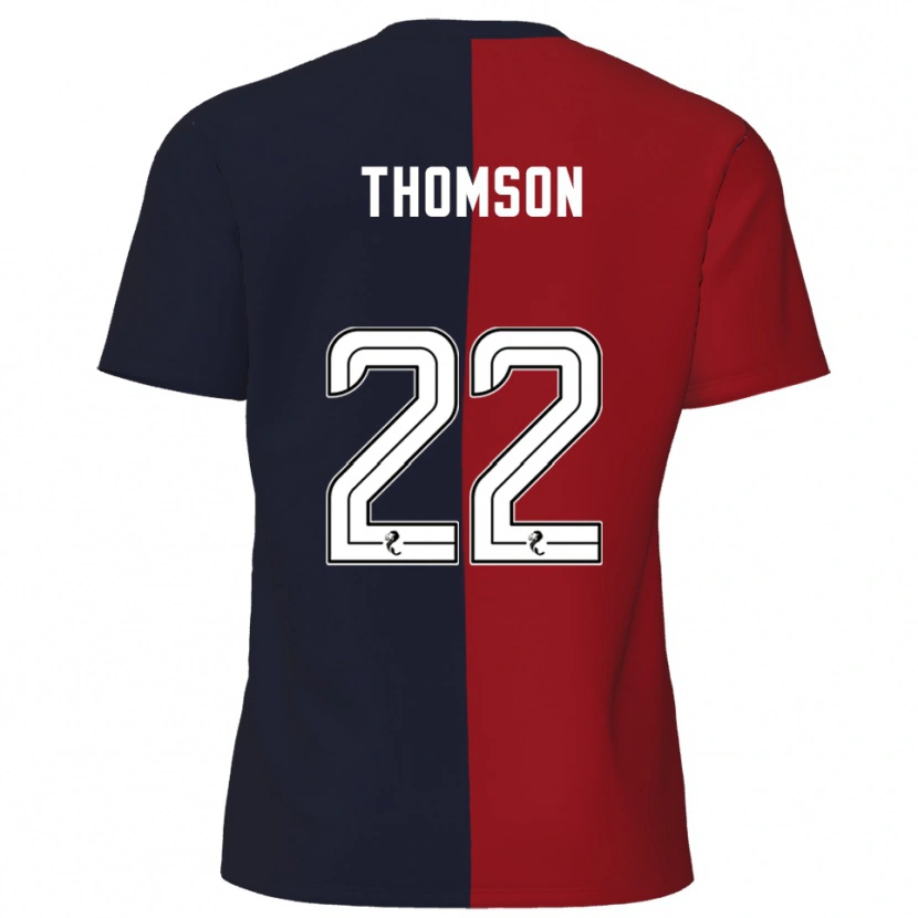Danxen Donna Maglia Jack Thomson #22 Rosso Blu Navy Kit Gara Away 2025/26 Maglietta