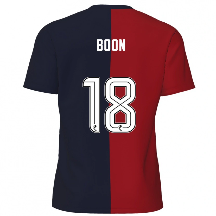 Danxen Donna Maglia Aiden Boon #18 Rosso Blu Navy Kit Gara Away 2025/26 Maglietta