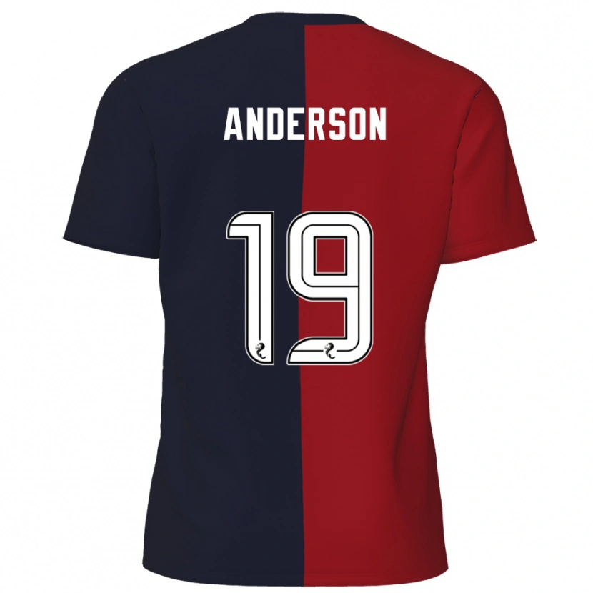 Danxen Donna Maglia Bruce Anderson #19 Rosso Blu Navy Kit Gara Away 2025/26 Maglietta