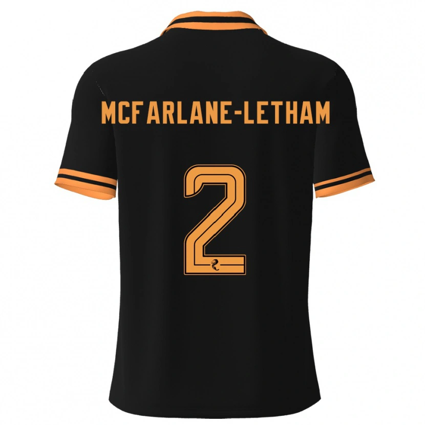 Danxen Donna Maglia Jay Mcfarlane-Letham #2 Nero Giallo Kit Gara Away 2025/26 Maglietta