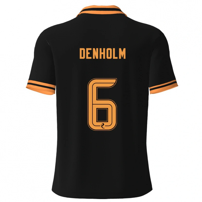 Danxen Donna Maglia Aidan Denholm #6 Nero Giallo Kit Gara Away 2025/26 Maglietta