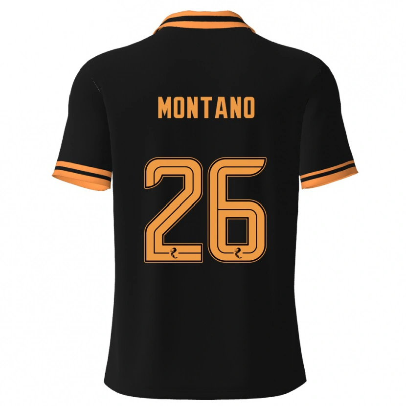 Danxen Donna Maglia Cristian Montano #26 Nero Giallo Kit Gara Away 2025/26 Maglietta