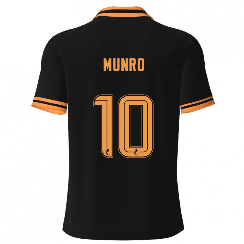 Danxen Donna Maglia Vhairi Munro #10 Nero Giallo Kit Gara Away 2025/26 Maglietta