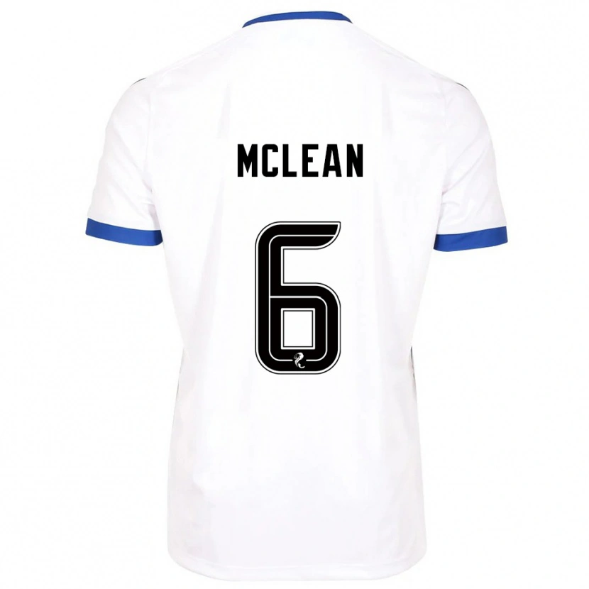 Danxen Donna Maglia Elvie Mclean #6 Bianco Blu Kit Gara Away 2025/26 Maglietta