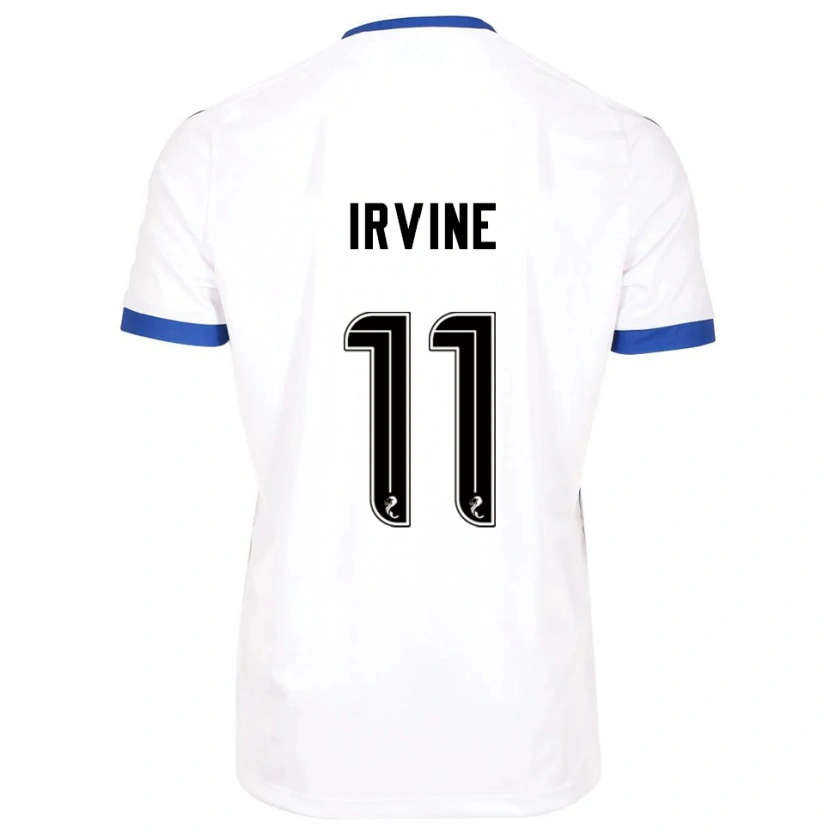 Danxen Donna Maglia Niamh Irvine #11 Bianco Blu Kit Gara Away 2025/26 Maglietta