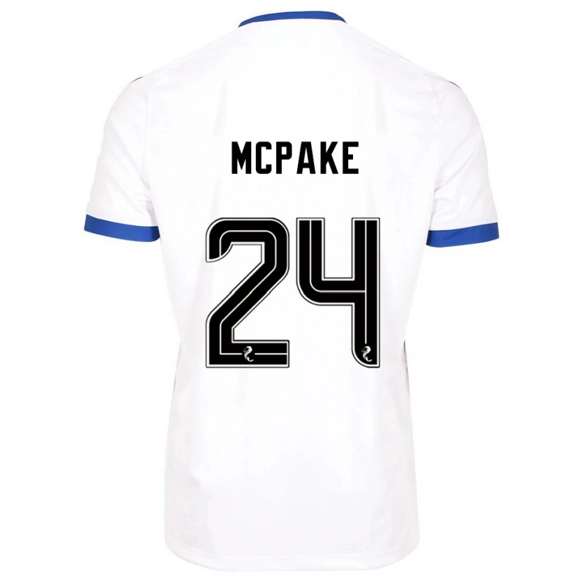 Danxen Donna Maglia Josh Mcpake #24 Bianco Blu Kit Gara Away 2025/26 Maglietta