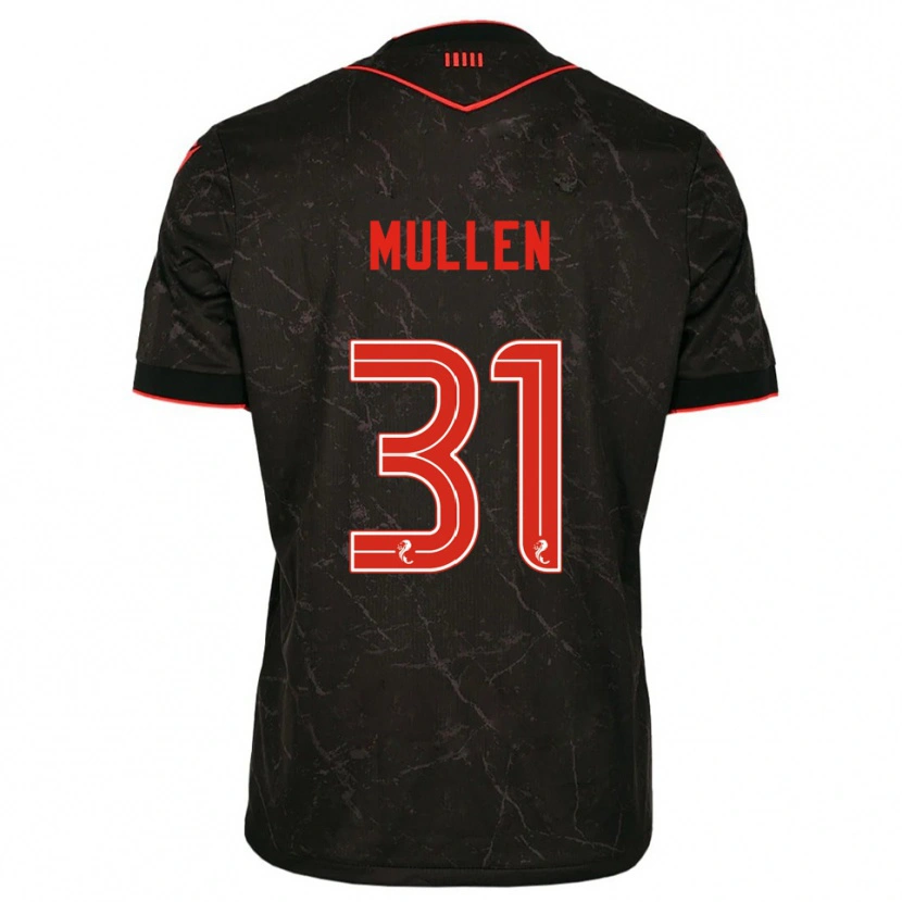 Danxen Donna Maglia Ryan Mullen #31 Nero Rosso Kit Gara Away 2025/26 Maglietta