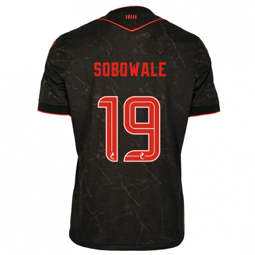 Danxen Donna Maglia Tunmise Sobowale #19 Nero Rosso Kit Gara Away 2025/26 Maglietta