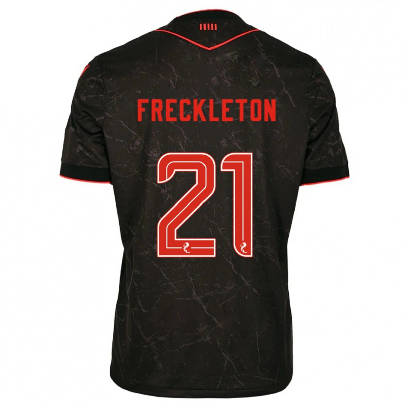 Danxen Donna Maglia Miguel Freckleton #21 Nero Rosso Kit Gara Away 2025/26 Maglietta