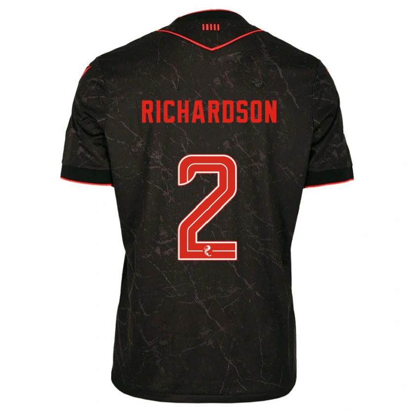 Danxen Donna Maglia Jayden Richardson #2 Nero Rosso Kit Gara Away 2025/26 Maglietta