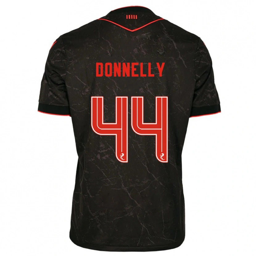 Danxen Donna Maglia Liam Donnelly #44 Nero Rosso Kit Gara Away 2025/26 Maglietta