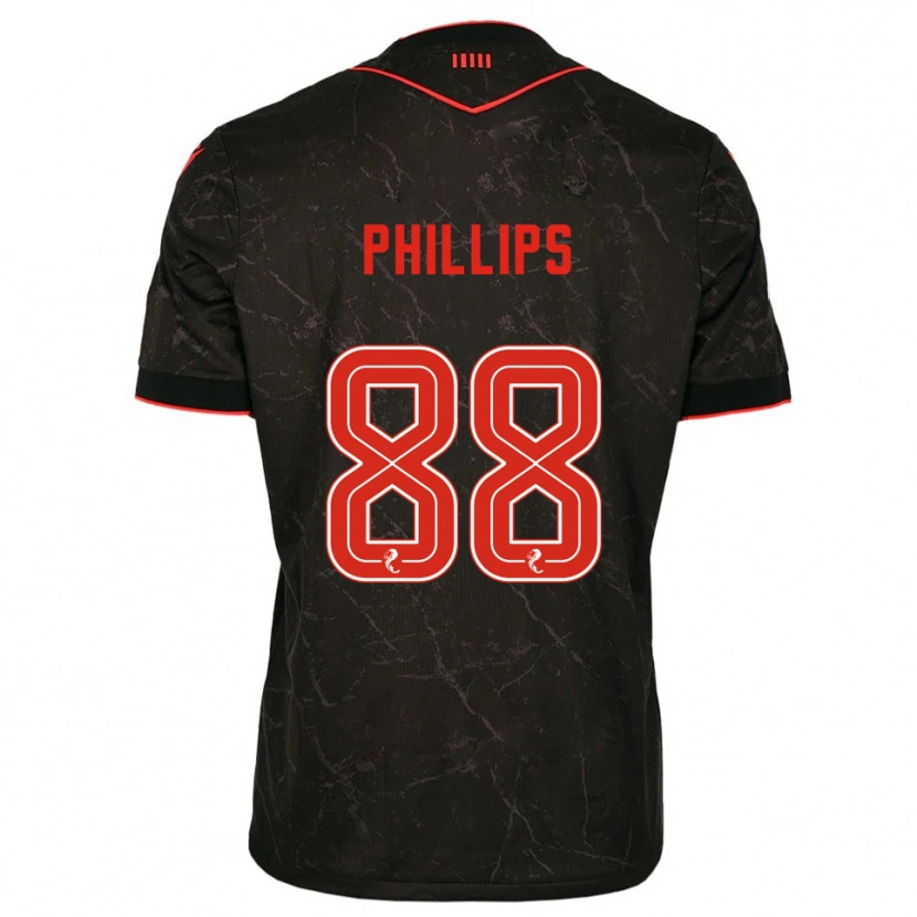 Danxen Donna Maglia Killian Phillips #88 Nero Rosso Kit Gara Away 2025/26 Maglietta
