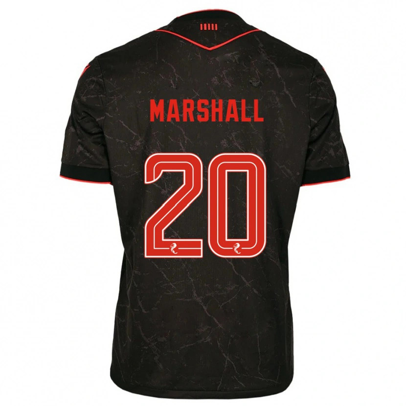 Danxen Donna Maglia Lewis Marshall #20 Nero Rosso Kit Gara Away 2025/26 Maglietta
